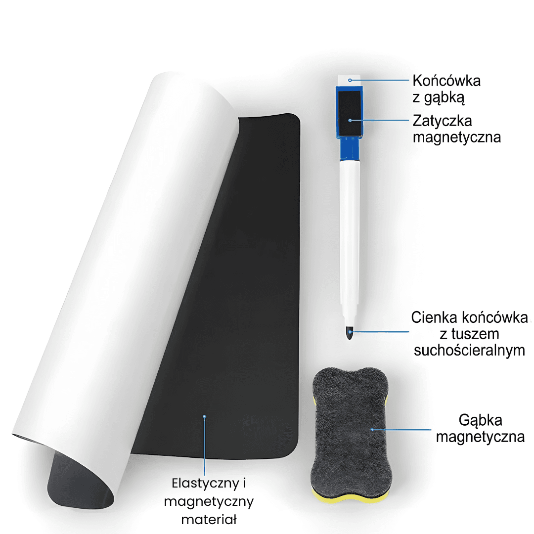 MagTab - Magnetyczna Tablica (gąbka + 4 flamastry gratis)