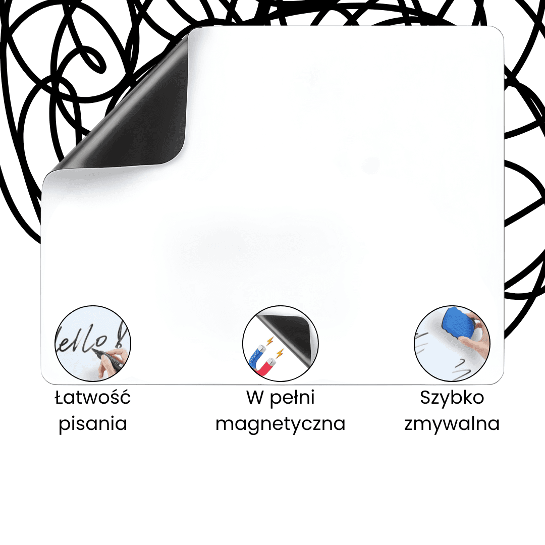 MagTab - Magnetyczna Tablica (gąbka + 4 flamastry gratis)